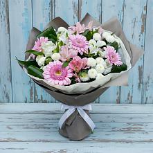 Букет цветов из:  Герберы, Альстромерии и Хризантемы в Таштаголе