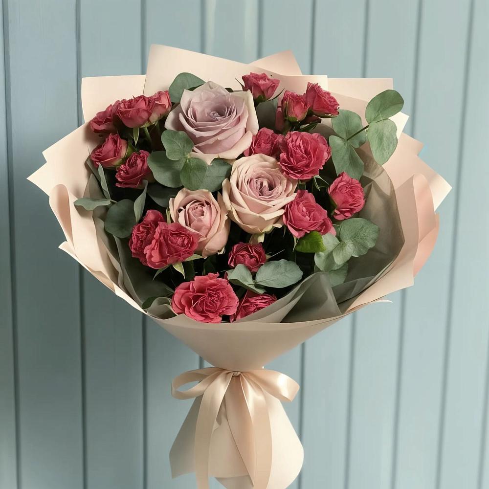 Букет цветов из: Гвоздики и Розы в Таштаголе