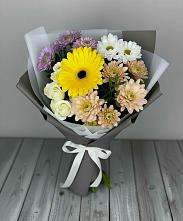 Букет цветов из:  Розы, Герберы и Хризантемы в Таштаголе