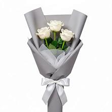 Букет 3 белые розы #REPLACE_PRED# Таштаголе