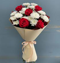 Букет цветов из:  Розы и Хризантемы в Таштаголе