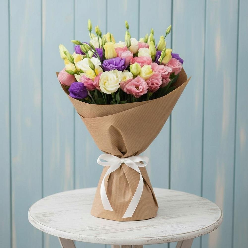 Букет цветов из: Лизиантусы в Таштаголе