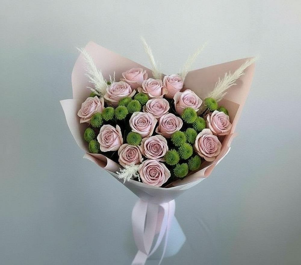 Букет цветов из: Розы и Хризантемы в Таштаголе