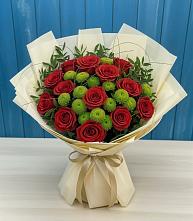 Букет цветов из:  Розы и Хризантемы в Таштаголе