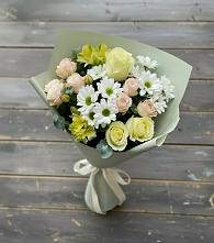 Букет цветов из:  Альстромерии, Розы и Хризантемы #REPLACE_PRED# Таштаголе